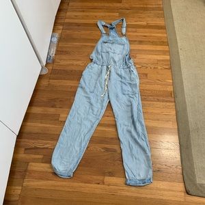 light blue jeans overalls